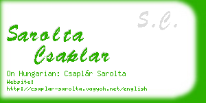 sarolta csaplar business card